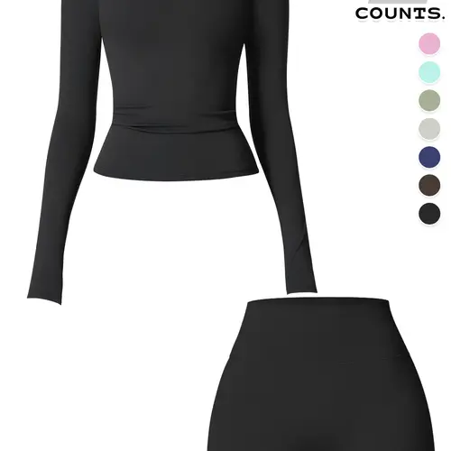 Women's Sporty Long Sleeve Hoodie Set, Activewear Shorts Sets, High Waist Tightening Shorts, Exercise Clothing, Sweat-Wicking Quick-Dry, Ideal for Gym Running Home Travel