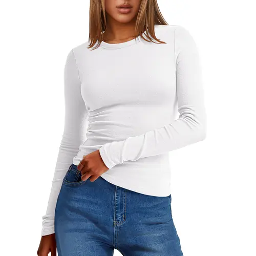 ANRABESS Women Long Sleeve Thermal Top Crewneck Slim Fit Shirts 2026 Fall Basic Tee Casual Winter Warm Undershirts Clothes