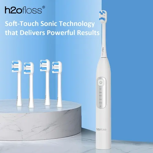 h2ofloss Sonic Electric Toothbrush – 50° Oscillation, 5 Modes, 2000mAh Battery, Type-C Fast Charging-BT-02-Smart Brush, Better Smile
