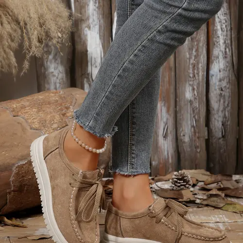 Women's Casual Comfortable Flat Shoes, Spring & Fall Outdoor Slip-On Round Toe Design, Perfect for Daily Commuting & Vacation Wear, Casual Flats, Round Toe Loafers, Minimalist Casual Shoes