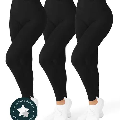 PAVOI Women's 3-Pack Buttery Soft High-Waisted No Front Seam Leggings - Squat-Proof Stretchable Athleisure Wear, Womens Fitness Workout Outfit Inspo, Breathing Feature Running Girl Sports Bottoms, Breathing Feature Women's Sports Leggings, Activewear Vibe