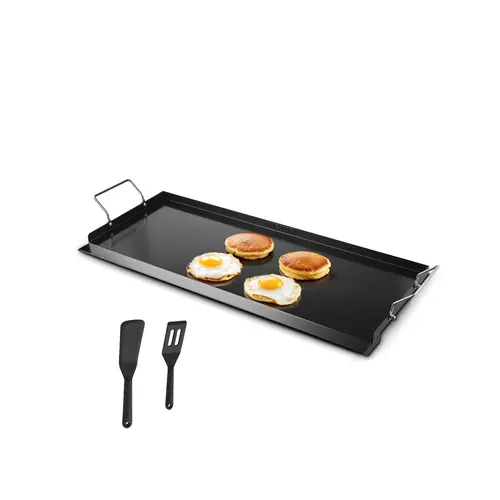 【SummerFinds】VEVOR Carbon Steel Griddle,  32x14 inch Universal Flat Top Rectangular Plate, Gas Grill Griddle for BBQ Grill, Teppanyaki, Portable Family Cookware with Handle, for Camping Tailgating Party