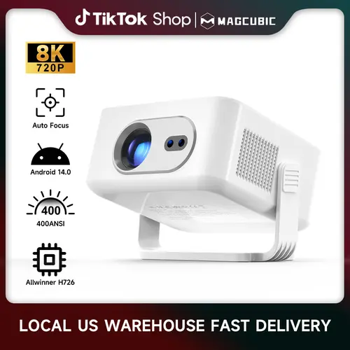 [US warehouse] Magcubic HY300MAX Projector Auto Focus HD 400ANSI Android 14 Allwinner H726 with Dual WiFi6 BT5.4 Auto Keystone HDR/HDR10+/HLG Built-in Speaker Portable Mini Home Cinema Movie Outdoor #SummerWins #DealsForYouDays