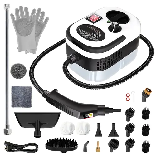 2500W Ultra-Powerful Labor-Saving Handheld Steam Cleaner - High-Temperature Pressurized Compact Multi-Head Portable Steam Machine with Brush Heads for Home Kitchen Grease, Car Detailing,dorm essentials,home essentials