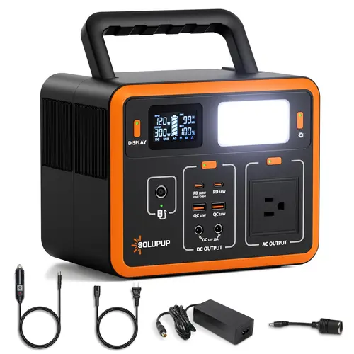 SOLUPUP Portable Power Station - 90000mAh 288Wh LiFePO4 Bank, 300W (Peak 600W) High Power Output Lightweight Solar Generator, 110V AC Outlet for Adventure, Outdoor Emergency Backup, Emergency Battery Supply,back to school,back to school haul