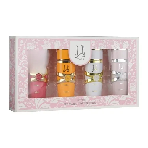 Lattafa My Yara Collection – 4 × 25 ml Eau de Parfum Gift Set for Women (Yara + Yara Moi + Yara Tous + Yara Candy) Scent Fragrance Perfumes Fragrance, Vanilla Patchouli Fragrance, Beauty Products Vanilla Cream Perfume Scent Fragrance Perfumes , Travel Per