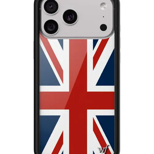 Union Jack | Limited Edition Trendy iPhone Case | Raised Protective Black Bumper | Women Owned Small Business | Cute Red White Blue Flag Aesthetic Design | Safety Casing Protective | Gift for Her, Accessories, Smartphone, Protector
