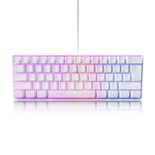 7KEYS Wired 60% Gaming Keyboard for Gamers, Mini 61-Key RGB Mechanical Keyboard, 25-Key Anti-Ghosting, Ultra Compact Portable PC Accessories, Compatible with PC, Mac, Laptop (Black Outline Keycaps),back to school,back to school haul