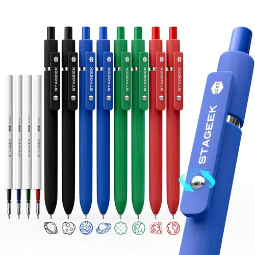 Back to School Shopping STAGEEK Black Gel Pens GX3, 12Pcs Fine Point Smooth Writing Pens with 3 Extra Refills, Quick Dry Black Ink Pens for Journaling, Office, Note Taking, School Supplies, Nurse Aesthetic(Black),back to school,back to school haul