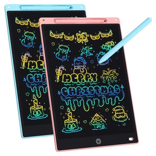 Colorful LCD Screen Electronic Multi-Size Graphics Drawing Tablet - Erasable Reusable Plastic Learning Entertainment Tablet with Batteries, Toddler Tool for 3-8 Year Olds, Ideal Christmas Gift, tiktokshopspringglowup, summervibes