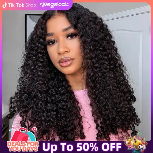 [Burmese Curl] Megalook Glueless 13X6 Lace Front Wig Put On Go Effortless Time-saving Wig With Elastic Drawstring Band Human Hair Wigs #Summervibes