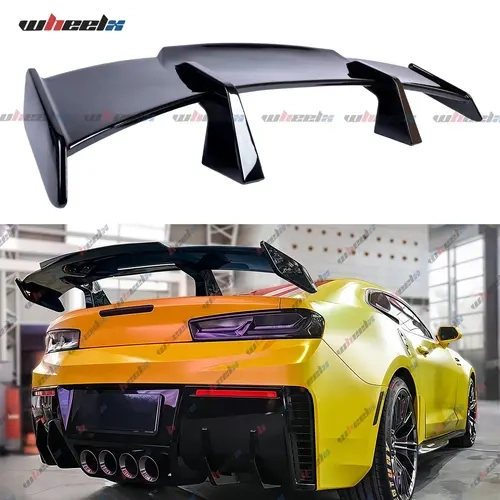 WHEELX 58" MP Style PRO Series Gloss Black Carbon Fiber Car - , Screw-Mounted, Universal for Corvette C4 C5 C6 C7 C8, Mazda MX5 6 7 Miata RX7 RX8, Chevy, Ford Mustang & More, Tool Upgrade-WHEELX ABS Plastic Rear Spoiler