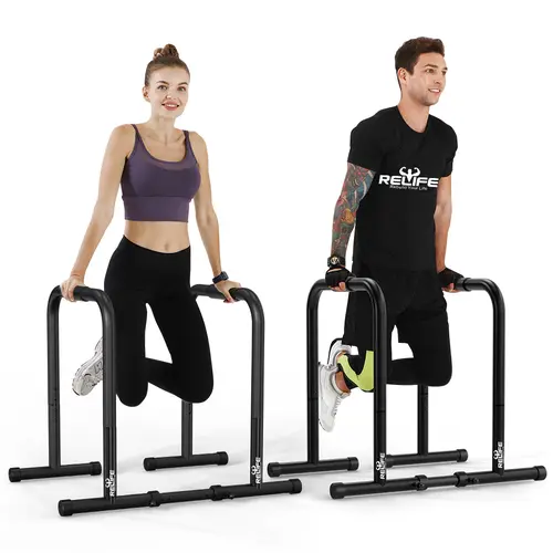 Relife Sports Heavy-Duty Adjustable Parallette Station, Sturdy Home Gym Fitness Equipment for Dips, Pull-Ups, Leg Raises with Stable Design for Intense Workouts SummerVibes tiktokshopbacktoscho