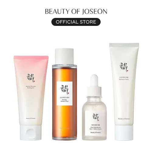 [Beauty of Joseon Official] Peel & Glow Set (Peeling Gel + Ginseng Toner + Glow Deep Serum + Dynasty Cream) | Remove Blackheads,  Moisturize, Nourish, Brightening Kit, Glow Glass Skin Care