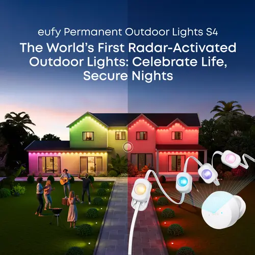 eufy Permanent Outdoor LED Light Strips S4, 100 ft 72-LED Radar-Activated Lights, RGB+WW Color Tune Tech, IP67 Waterproof, AI-Powered Mood Lighting & Voice Interaction, Matter Enabled, WiFi, AC Power Supply, eufy Camera Compatible