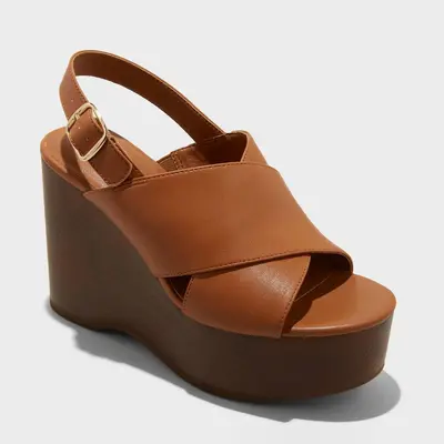 Women's Naomi Wood Wedge Heels with Memory Foam Insole - Universal Thread