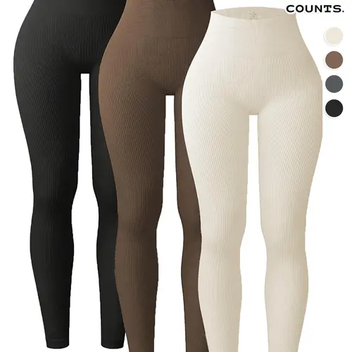 Women's Durable Comfortable Striped Athletic Yoga Pants, Elastic Tight-Fit Stretchy Fitness Training Workout Leggings for Gym and Daily Wear Stretchy, Yoga Training Pants, Comfy Athleisure Activewear Bottoms, Workout Clothes Women