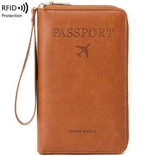 BIGWIG RFID Theft-Proof Passport Holder, Minimalist PU Leather Travel Wallet with Zipper Security, Built-In Organizer, Classified Storage Passports & Multi-Compartment for Travelers, Quick Trip Access, Back to School Essentials