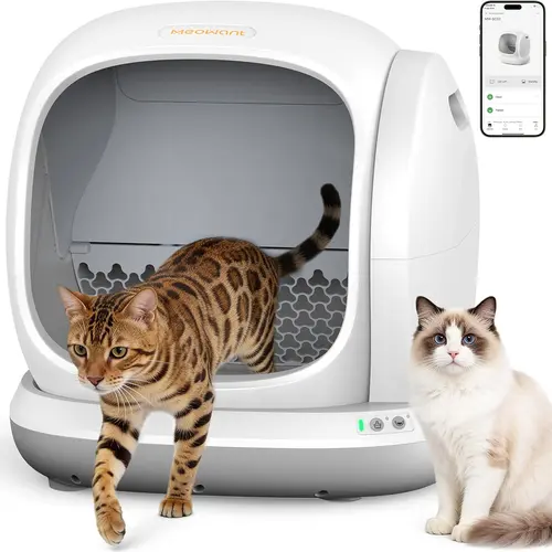 Meowant SC02 75L Large Smart Self-Cleaning Cat Litter Box with Pee Guard, Odor Removal, Anti-Pinch Design, Easy Installation for Multiple Cats, Self Cleaning Litter Box, Smart Litter Box,back to school