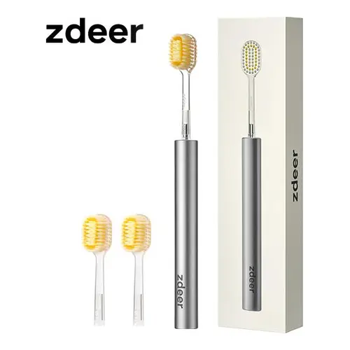zdeer toothbrush D4 Metal handle with replaceable brush head —  Eco-friendly and reusable Oral  sustainable#Summervibes