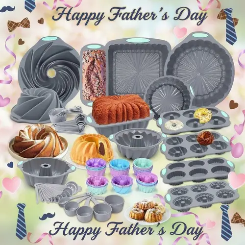 Halloween-Themed 71/46/25-Piece Silicone Baking Set, Non-Stick Kitchen Baking Trays, Assorted Cake Pans, Dishwasher and Oven Safe, Halloween Party Baking Gift, Cupcake Molds
