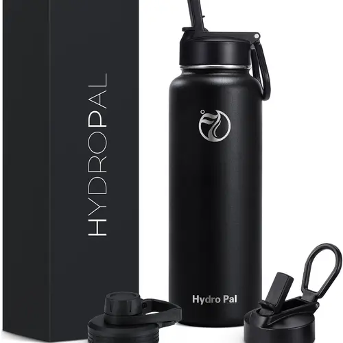 40oz Insulated Tumbler Water Bottle, Sporty Ombre Stainless Steel Design with 2 Lids (Straw & Spout), Leak-Proof with Handle for Gym & Outdoor Use,camping essentials, Beverage