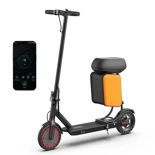 LP60 Electric Scooter with Seat - 8.5-in Honeycomb Tires, 350W Motor, 19 MPH Speed, 16 Mi Range, 11 L Storage Bin, 264 lbs Load Capacity, Aluminum Frame, Foldable Adult & Teen Commuting Gift