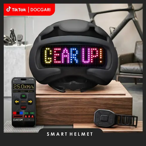 Adult Smart Cycling Helmet - Cool Bike Gear with App & Remote Control, Customizable LED Display, Turn Signals, Stop Signals, Lightweight Breathable Adjustable Fit for Cycling, Scooting, Skateboards, Everyday Commutes, Led Light, With Lights, Scooters
