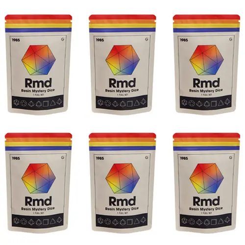 1985 Games Sharp Edge Mystery 6-Pack Hand-Poured Resin 7-Piece Polyhedral RPG Dice Sets (16-23 Mm, Distinct Numbers, Over 100 Unique Styles, Premium Collectibles) for D&D, Dice Enthusiasts (12+ Years Above) - Ideal for Birthdays