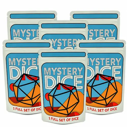 1985 Games Limited Edition Halloween Theme Resin Skull Dice 6-Pack - 7-Piece RPG Polyhedral Sets with Enamel Pins, Stickers, Fright Night Dice for D&D, Pathfinder