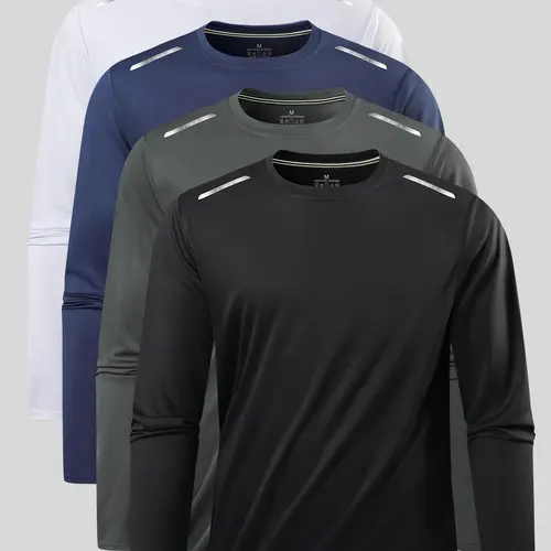 Men's Long Sleeve T-Shirt, Casual Fashion Tee for Daily Wear & Outdoor Activities, Comfortable Fit Design for Men