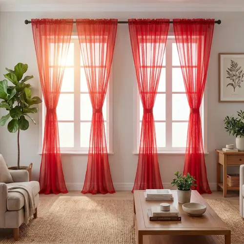 4-Panel Rod Pocket Light Voile Sheer Curtains, 34"x84" Solid Lightweight Durable Wrinkle-Resistant Room Decor Curtain, Window Decorations Supplies for Bedroom, Living Room FT2536 Tassel Decor Curtain Room Decor Blinds Thermal Insulated Curtain
