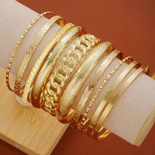 Women's Elegant Minimalist, 10/26 Pieces Trendy Matched Bangle Bracelet Set Jewelry, Perfect Gift for Girlfriend Birthday