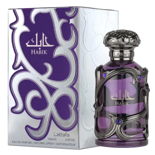 Lattafa Habik Men's Eau de Parfum, 3.4 oz - Long-Lasting Intense Spicy Woody Amber Scent with Cardamom, Sandalwood, Warm Musk Finish - Vegan, Cruelty-Free, Single Item, Gifts for Him, Signature Fragrance