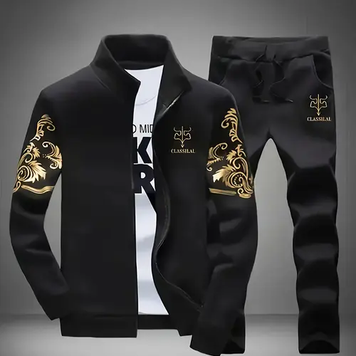 Men's Trendy Cardigan Sweatshirt Casual Sports Suit