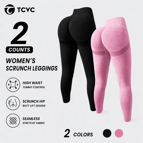 TCVC Women's Solid High Waist Sports Leggings Tight-fitting Comfy Breathable Skinny Pants for Yoga Gym Workout Running Ladies Sportswear for All Seasons Athletic Stretchy Material Gym Fitness Leggings Yoga Bottom Gym Tights Clothes, bbl legging