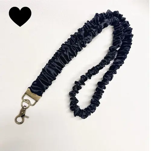 Stretchy Scrunchie Lanyard for ID Badges & Keys - Durable Lightweight Rotatable Metal Base & Sturdy Spring Clasp - Adjustable for Comfort - Perfect for Work Travel & Gym - Hypoallergenic Fabric