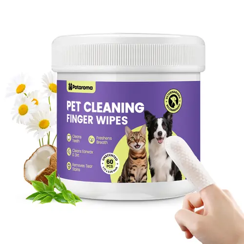 Potaroma Pet Cleaning Wipes for Dogs and Cats – No-Rinse Finger Wipes Kit Soft & Disposable – 60 Count #SummerVibes #petlovers