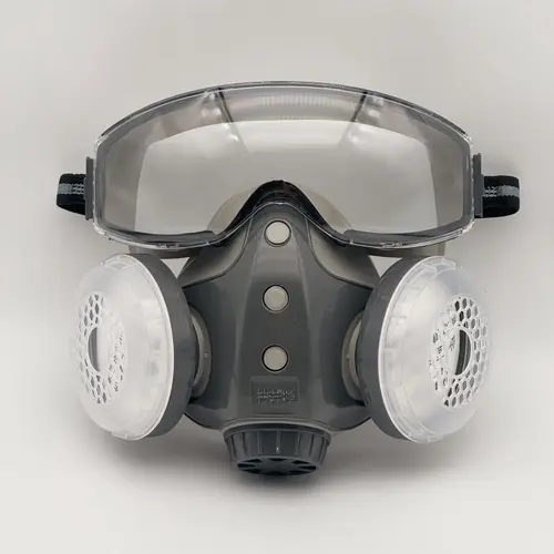 Upgraded Reusable Dustproof Anti-Gas Respirator Mask with Two Filters, Full Face Protection for Painting Spraying Chemicals Construction, Protective Mask, Dustproof Gasproof Mask, Dustproof Safety Mask