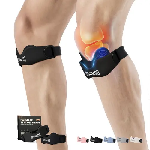GOUNOD Unisex Wraparound Patellar Belt - Knee Sleeve with Double Silicone Pads for Pressure Cushioning, High Impact Support & Compression (2026 Gift for Jumper’s Knee, Tendonitis)