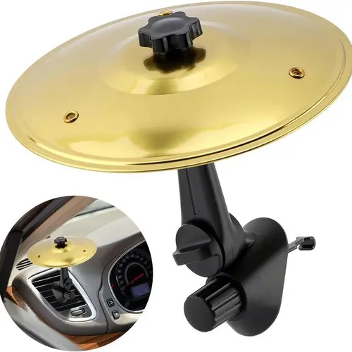 Joytutus Clip-On Mini Drum Cymbal - Gold Finish Car Air Vent Percussion Musical Instrument, Easy Installation, Secure Play, Durable, Cool Mens Gift for Boyfriend Birthday, Music Lovers, Percussion Musical Instruments, Gifts For Boyfriend