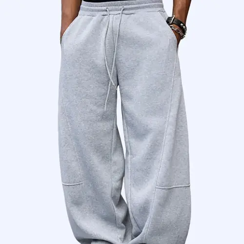 Men's Winter Warm Drawstring Baggy Sweatpants - Unisex Straight Wide-Leg Loose-Fit Casual Athletic Trousers with Pockets, Comfy Menswear Bottoms Essential, Streetwear Male Clothing,clothes for back to school,first day of school outfits