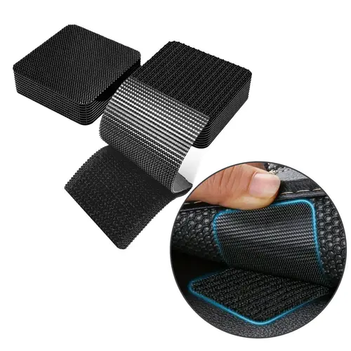 2"×2" Self-Adhesive Hook and Loop Strips, Multipurpose Non-Slip Mounting Tape for Car Mats, Sofa, Carpet Fixing, Multipurpose Mounting Tape