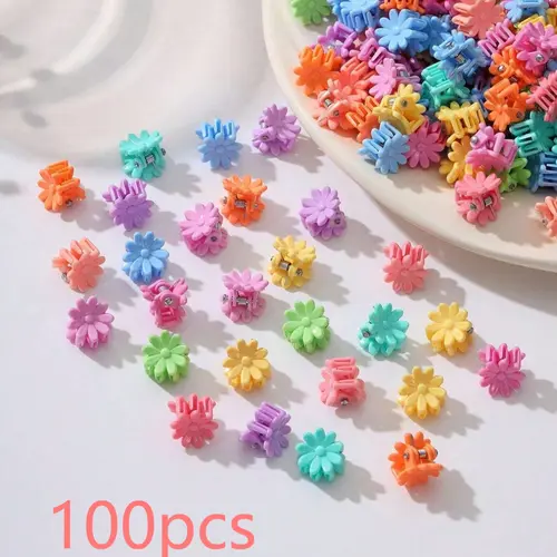 100pcs Girls Hair Clips Set, Colorful Daisy Design, Cute Hair Accessories, Flower Hair Accessories, All Seasons, Perfect for Daily Wear & Party Gifts, Hair Accessories Sets