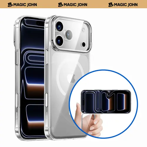 MAGIC JOHN Crystal Smartphone Case - Adjustable Camera Cover Stand, Handheld Cellphone Protection for iPhone 17/Air/16/15 Pro Max,back to school,back to school haul