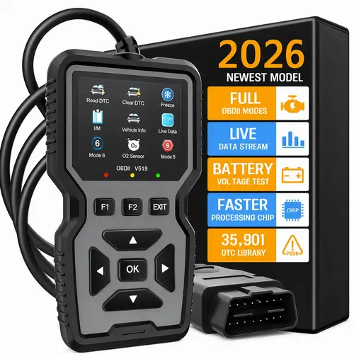 Handheld OBD2 Car Diagnostic Scanner - Car Accessories Tools and Gadgets with O2 Sensor Check, Battery Tester, 35,901 DTC Library, I/M Readiness, 12V Vehicle Compatibility