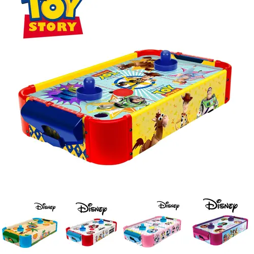 Disney Wooden Electronic Air Hockey Table: Mickey Mouse, Minnie Mouse, Stitch, Toy Story, Disney Princess – Age 4+, Officially Licensed Family Board Game