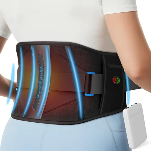 Comfytemp Wireless Back Brace - 3 Heating Settings, 3 Timers, 52 in Soothing Fabric Multifunctional Heating Pad for Pain Relief, Commute Use, Adult Birthday Gift (No Massage)