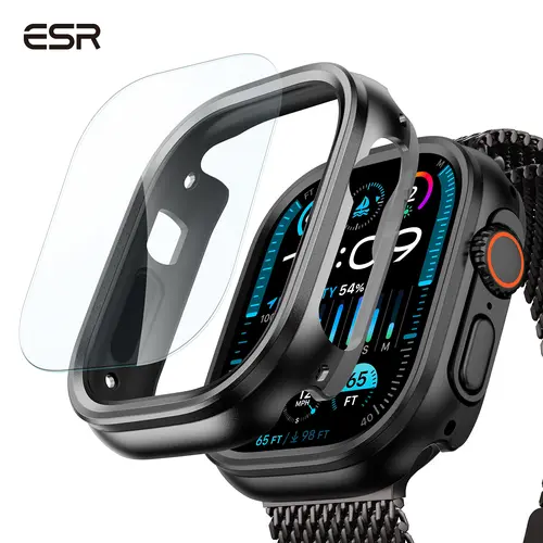 ESR for Apple Watch Ultra 3 /Ultra 2 /Ultra Case with Screen Protector, Slim Protective Cover with 2 Pack Armorite Glass Protector Set, Full Body Bumper for Outdoor Protection