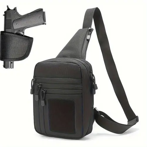 Men's Tactical Crossbody Sling Bag - CCW Concealed Carry, Rugged Chest Pack, Adjustable Strap Bag, Multiple Compartments, Ergonomic Outdoor EDC Men's Accessory for Hunting, Fishing